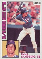 1984 Topps Nestle Hand Cut #596 Ryne Sandberg Baseball Card