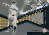 2002 Upper Deck Ultimate Collection Game Jersey Tier 1 #JB-JD Joe DiMaggio Baseball Card