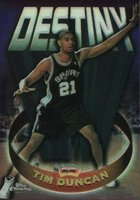 1997 Topps Chrome Destiny #D8 Tim Duncan Refractor Basketball Card