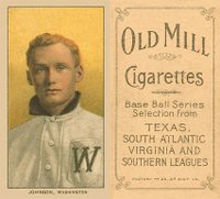 1909 White Borders Old Mill #236 Walter Johnson Portrait Baseball Card