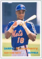 1990 SCD Baseball Pocket Price Guides-Hand Cut #1 Darryl Strawberry Baseball Card