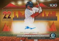2024 Bowman Scouts' Top 100 Autographs #22 Roman Anthony Gold Refractor Baseball Card