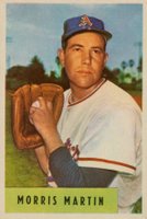 1954 Bowman #179b Morrie Martin 44 ERA Baseball Card