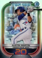 2021 Bowman Chrome Scouts' Top 100 #20 Austin Martin Baseball Card