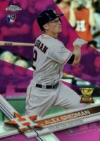 2017 Topps Chrome #9 Alex Bregman White Jersey-Pink Refractor Baseball Card
