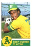 1982 Granny Goose Potato Chips A's #35 Rickey Henderson Baseball Card
