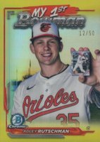 2024 Bowman Chrome My 1st Bowman #M1B19 Adley Rutschman Gold Refractor Baseball Card