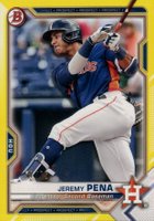 2021 Bowman Paper Prospects #BP11 Jeremy Pena Yellow Baseball Card