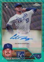 2023 Topps Chrome Update Autograph #ACCRA Cole Ragans Aqua Wave Baseball Card