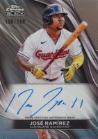 2024 Topps Chrome Black Autographs #JRA Jose Ramirez Refractor Baseball Card