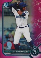 2022 Bowman Chrome Prospects #BCP45 Julio Rodriguez Fuchsia Refractor Baseball Card
