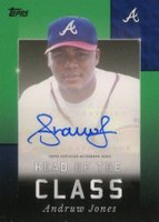 2022 Topps X Wander Franco Sticker Autographs #70A Andruw Jones Green Baseball Card