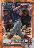 2021 Bowman Draft Chrome Sapphire Edition #BDC182 Blaze Jordan Orange Baseball Card