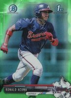 2017 Bowman Chrome Mini #BCP127 Ronald Acuna Bowman Prospects-Green Refractor Baseball Card