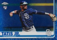2019 Topps Chrome #203 Fernando Tatis Jr. Blue Refractor Baseball Card