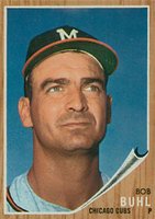 1962 Topps #458m Bob Buhl M on Cap Baseball Card