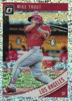 2018 Panini Donruss Optic #121 Mike Trout Post Swing-White Sparkles Baseball Card