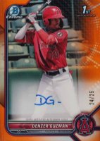 2022 Bowman Chrome Prospect Autographs #CPADG Denzer Guzman Orange Refractor Baseball Card