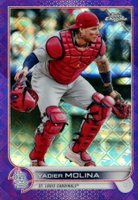 2022 Topps Chrome Logofractor Edition #6 Yadier Molina Purple Baseball Card