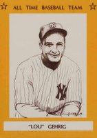 1968 Sports Memorabilia All Time Team #12 Lou Gehrig Baseball Card