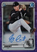 2020 Bowman Draft Chrome Draft Picks Autographs #CDAGC Garrett Crochet Purple Refractor Baseball Card