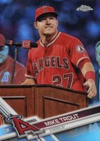 2017 Topps Chrome #200 Mike Trout Red Jersey-Refractor Baseball Card