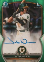 2023 Bowman Draft Chrome Prospect Autograph #CDAJWI Jacob Wilson Green Lava Baseball Card