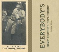 1916 Everybody's #110 Al. Mamaux Baseball Card