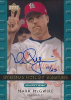 2002 Upper Deck Ovation Spokesman Spotlight #MM Mark McGwire Signature Baseball Card