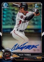 2018 Bowman Draft Chrome Draft Picks Autographs #CDAAT Alek Thomas Black Refractor Baseball Card