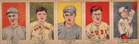 1923 Strip Card # Babe Ruth/Rabbit Maranville/Everett Scott/Grover Alexander/Urban Shocker Panel Baseball Card