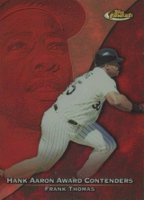 1999 Finest Hank Aaron Award #HA5 Frank Thomas Refractor Baseball Card