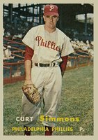 1957 Topps #158 Curt Simmons Baseball Card