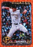 2024 Topps Update #US288 Paul Skenes Orange Crackle Foil Board Baseball Card