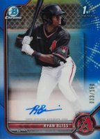 2022 Bowman Chrome Prospect Autographs #CPARB Ryan Bliss Blue Refractor Baseball Card