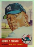 1996 Topps Mantle Finest #3 1953 Topps Reprint Refractor Baseball Card