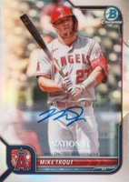 2022 Bowman Chrome NSCC Wrapper Redemption #MT Mike Trout Autograph Baseball Card