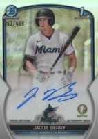 2023 Bowman 1st Edition Chrome Autographs #CPAJB Jacob Berry Baseball Card