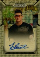 2019 Panini Prizm Draft Picks Autograph #122 Jasson Dominguez Gold Vinyl Prizm Baseball Card