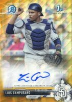 2017 Bowman Draft Chrome Draft Picks Autographs  #CDALC  Luis Campusano Gold Wave Refractor Baseball Card