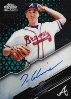 2020 Topps Chrome Black Autographs #TG Tom Glavine Green Refractor Baseball Card