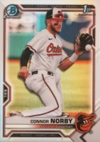 2021 Bowman Draft #BDC50 Connor Norby Chrome-Refractor Baseball Card