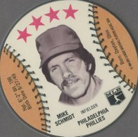 1976 Orbaker's Disc # Mike Schmidt Baseball Card