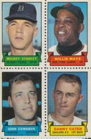 1969 Topps Stamps Panels # Mickey Stanley/Willie Mays/John Edwards/Danny Cater Baseball Card