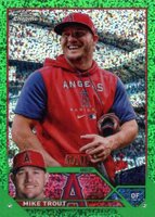 2023 Topps Chrome #27 Mike Trout SP-Green Speckle Refractor Baseball Card