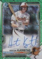 2021 Bowman Chrome Prospect Autographs #CPAHK Heston Kjerstad Green Shimmer Refractor Baseball Card
