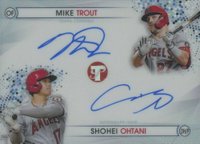2022 Topps Pristine Pristine Pair Dual Autographs #PPDA-TO Mike Trout/Shohei Ohtani Baseball Card