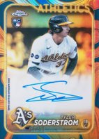 2024 Topps Gilded Collection Topps Chrome Gold Autographs #CGATS Tyler Soderstrom Blue/Gold Baseball Card