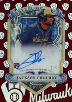 2024 Bowman Sterling Sterling Tek Autographs #STAJCH Jackson Chourio Red Refractor Baseball Card