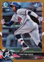 2018 Bowman Prospects Chrome #46 Cristian Pache Gold Refractor Baseball Card